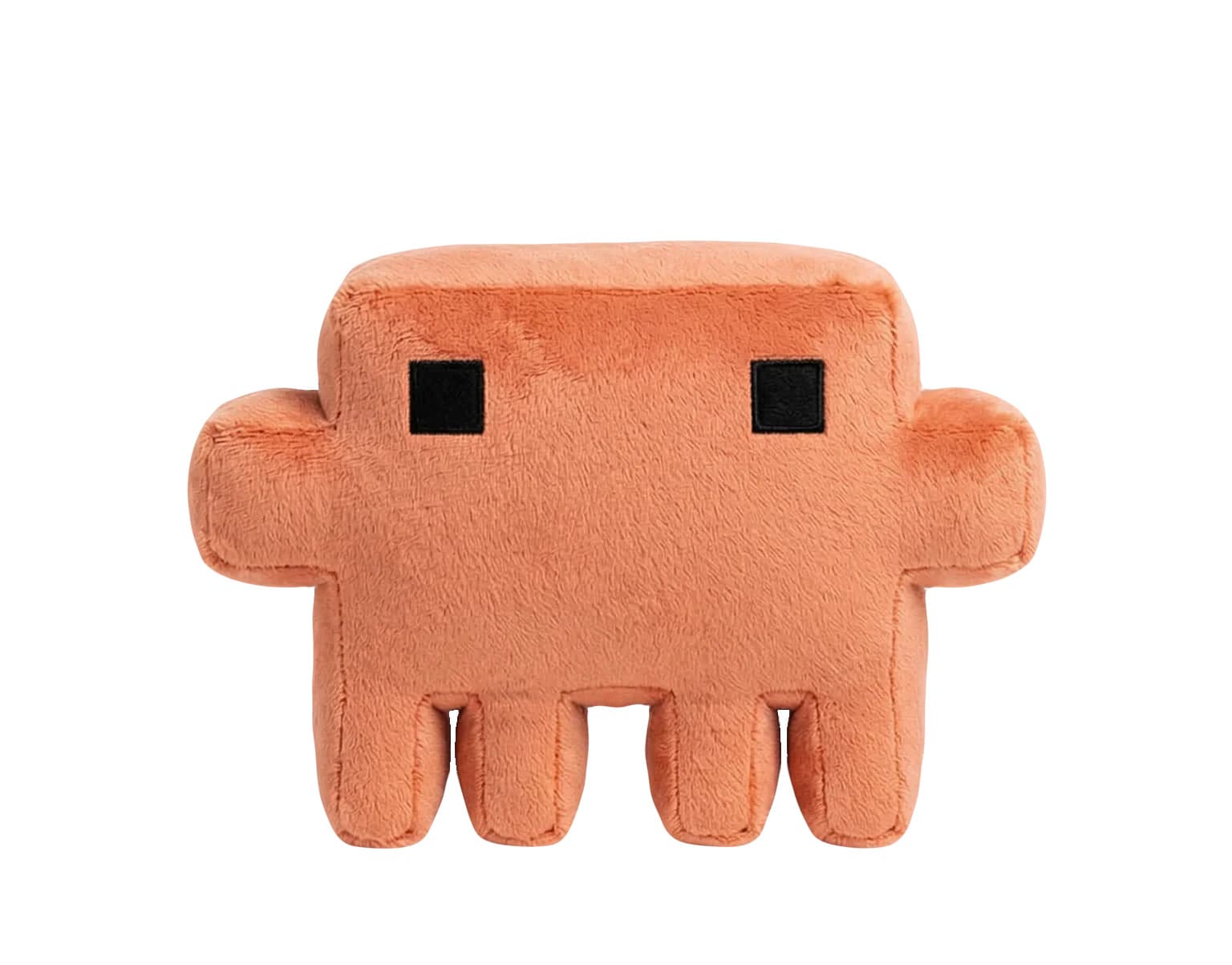 Claude Plushy — terracotta, eight legs, two square eyes